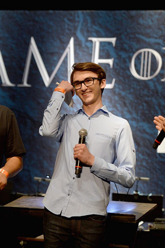 Live Nation Senior VP Touring Omar Al-Joulani, actor Isaac Hempstead Wright and composer Ramin Djawadi speak onstage during the announcement of the Game of Thrones® Live Concert Experience featuring composer Ramin Djawadi .”Game Of Thrones” Live Concert Experience Announcement Event