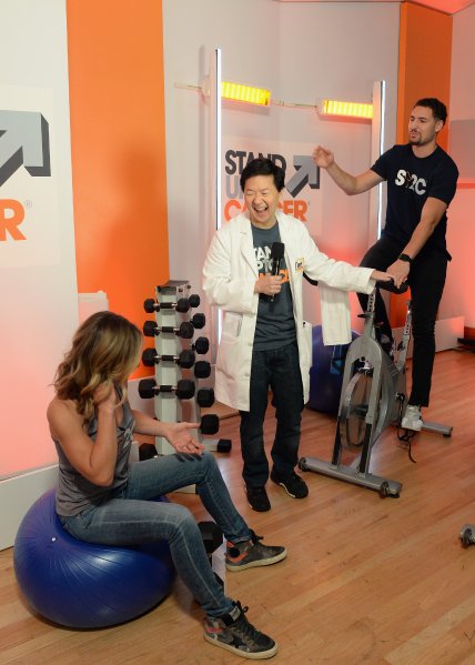 actor Ken Jeong and NBA player Klay Thompson attend Stand Up To Cancer