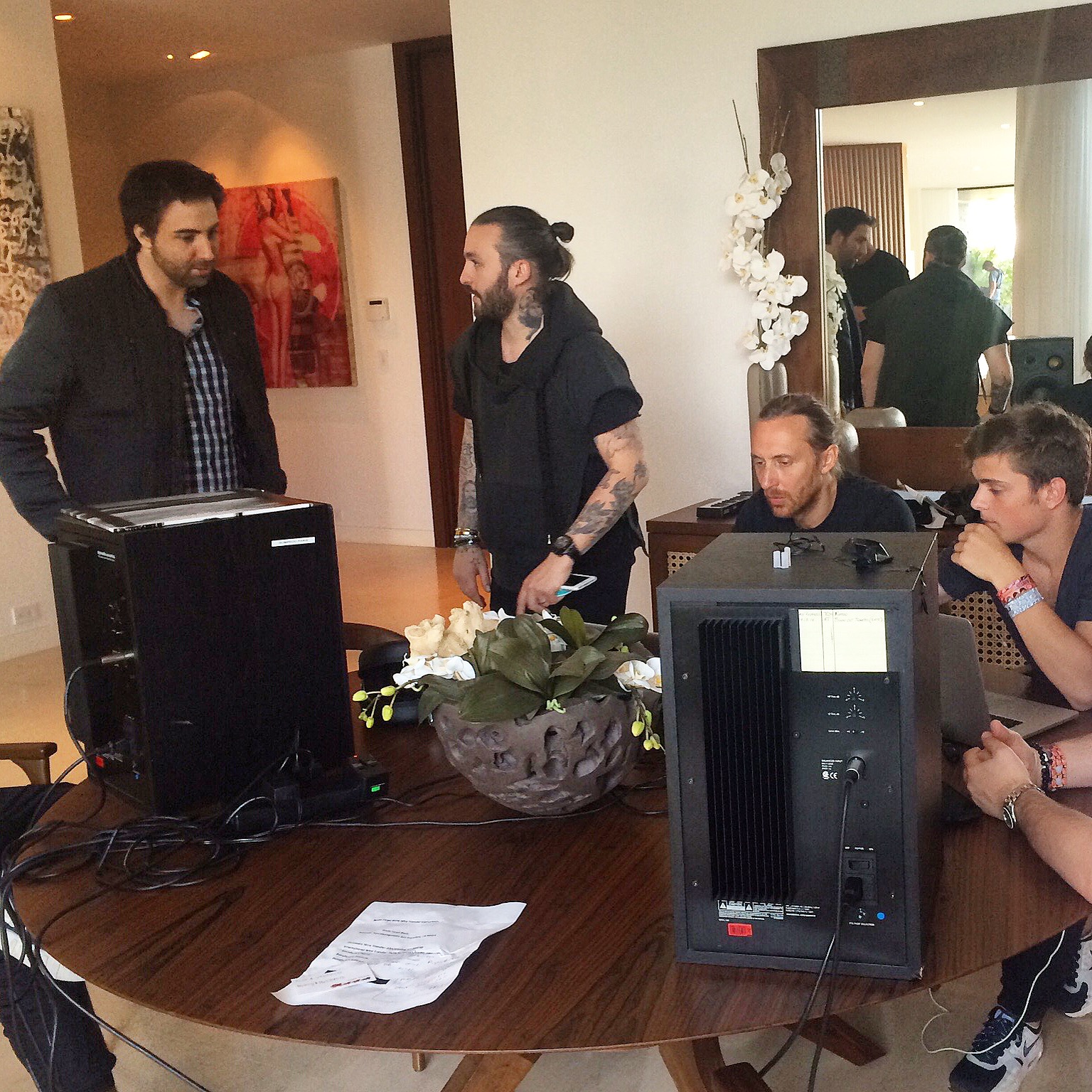 Behind the scenes with stars Martin Garrix, David Guetta, Steve Angello and Writer, Producer Director of WHAT WE STARTED, Bert Marcus - (c) Bert Marcus Productions