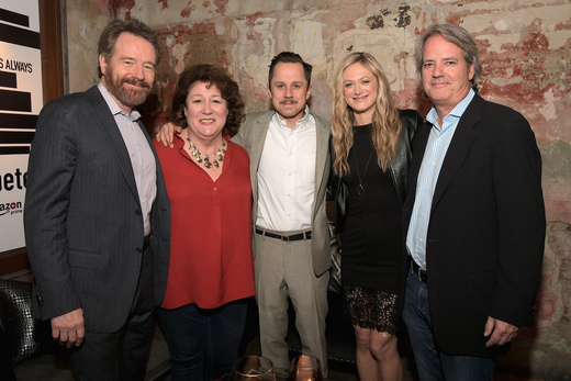 (L-R) Creator/writer/director Bryan Cranston, actors Margo Martindale, Giovanni Ribisi, Marin Ireland and showrunner Graham Yost (Photo by Charley Gallay/Getty Images for Amazon)