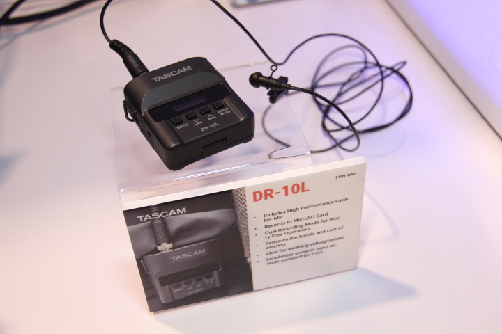 Tascam DR-10L Portable Digital Recorder with Lavalier microphone (Photo by: Fredwill Hernandez/The Hollywood 360)