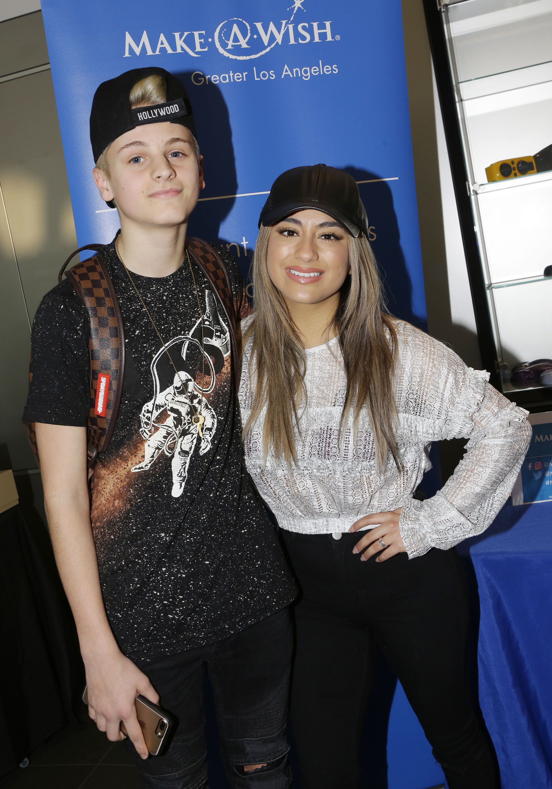  Internet personality Mark Thomas (L) and singer-songwriter Ally Brooke (Photo by Tiffany Rose/Getty Images for GBK)