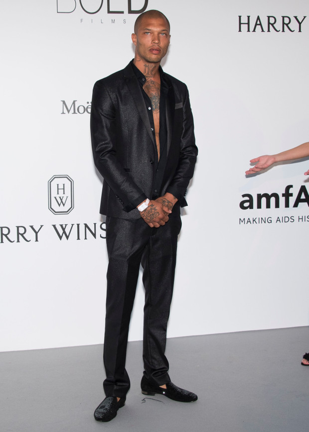 Jeremy Meeks poses for photographers upon arrival at the amfAR charity gala during the Cannes 70th international film festival, Cap d'Antibes, southern France, Thursday, May 25, 2017. (Photo by Arthur Mola/Invision/AP)