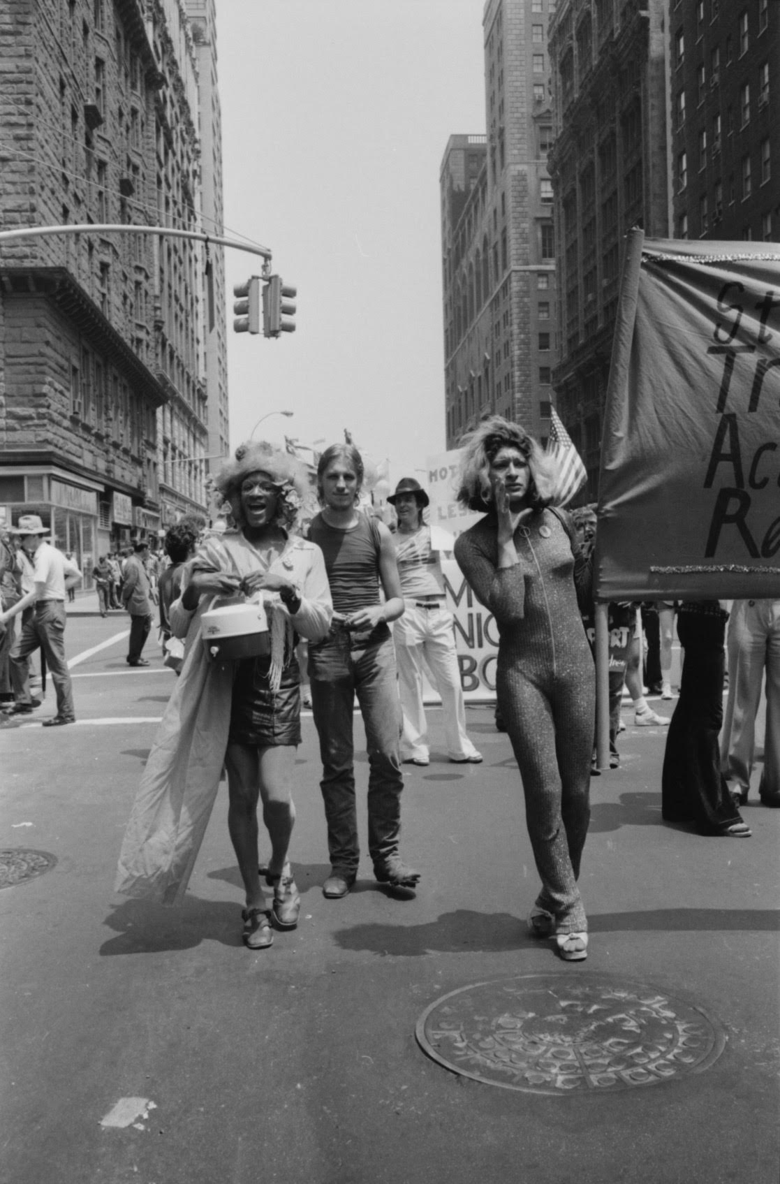 Marsha P. Johnson and Sylvia Rivera at Gay Pride Parade 1973, Leonard Fink