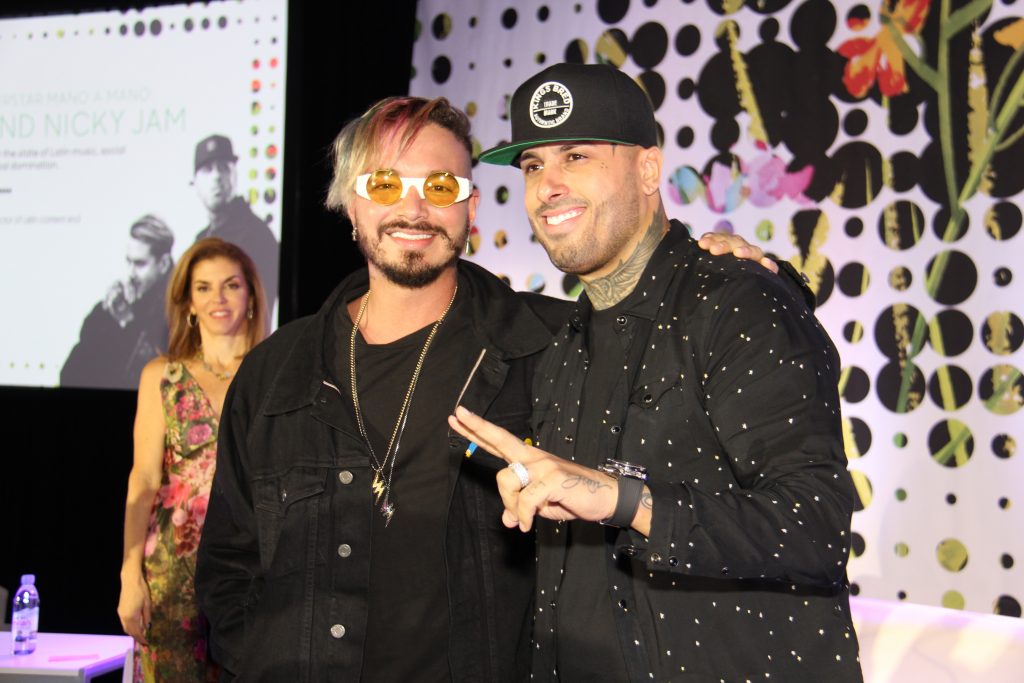  J-Balvin & Nicky Jam before the star of "Superstar Mano a Mano" (Photo by: Fredwill Hernandez/ The Hollywood 360)
