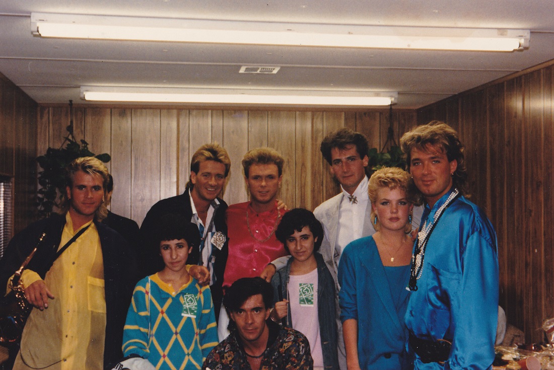 Taking winners to meet Spandau Ballet in Irvine August 1985