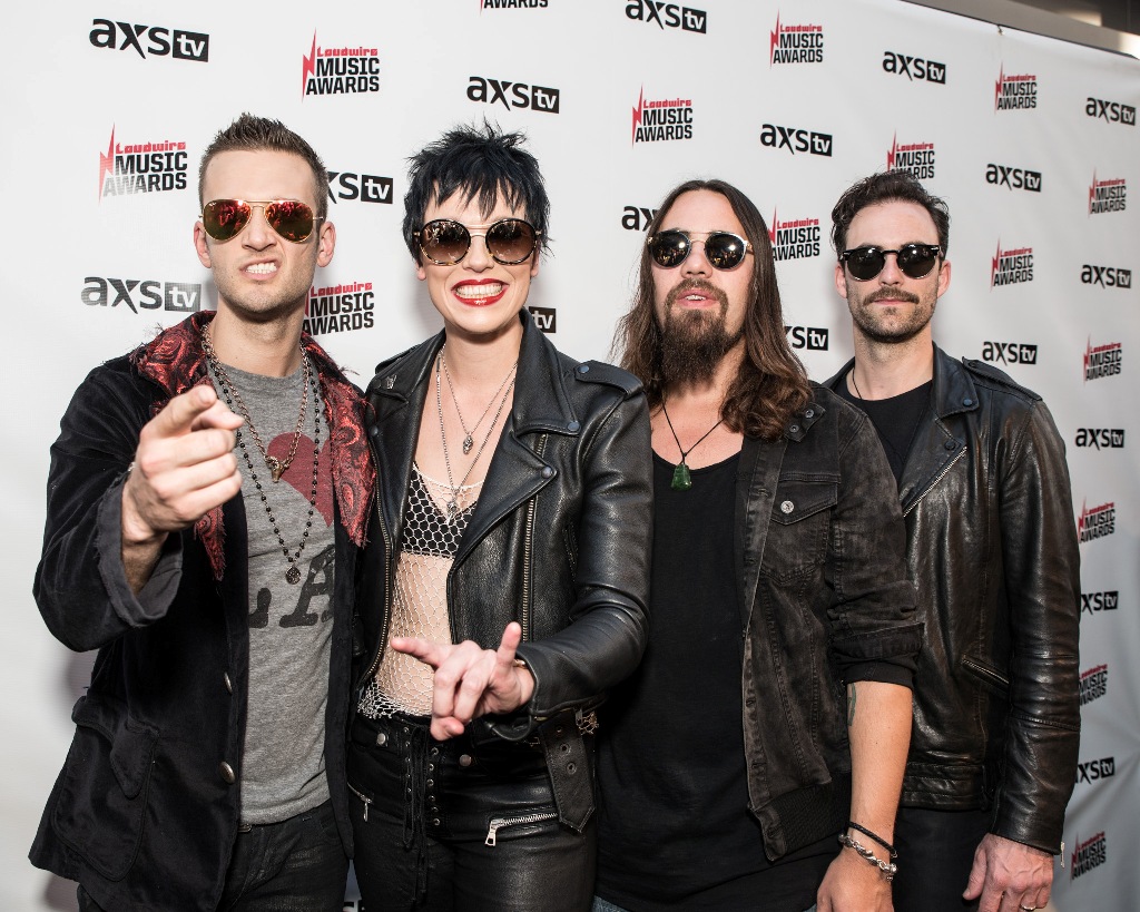 HALESTORM arrive at the 2017 Loudwire Music Awards.