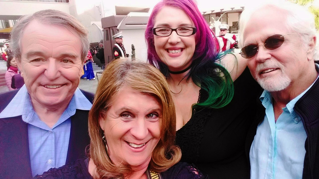 (L-R) Jerry Mathers (Leave it To Beaver), Sheryl Aronson (The Hollywood 360 Journalist), Linita Masters (The Hollywood 360 Editor), Tony Dow (Leave It To Beaver)